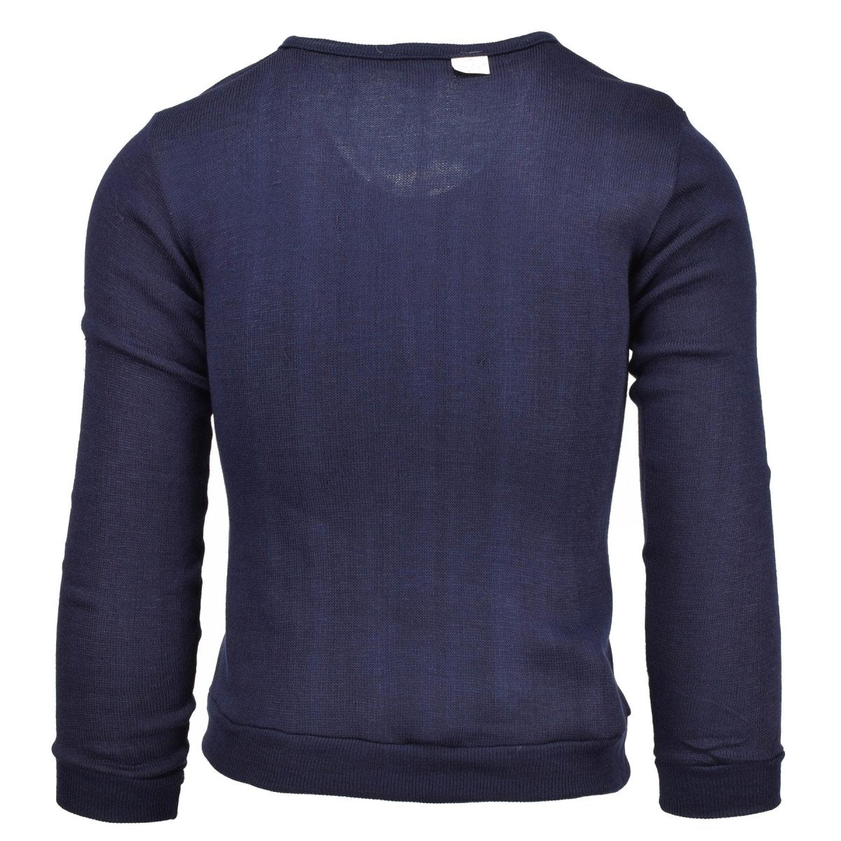 Originales Army-Sweatshirt aus blauem Jersey der französischen Militärschule mit V-Ausschnitt