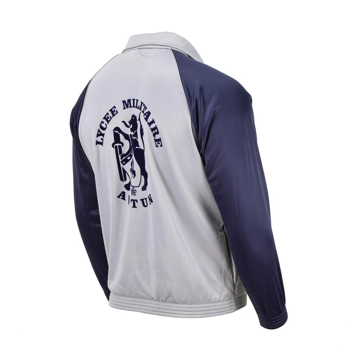 Echtes französisches Militärschul-Sweatshirt, Sportjacke, Laufen, Wandern, graublau