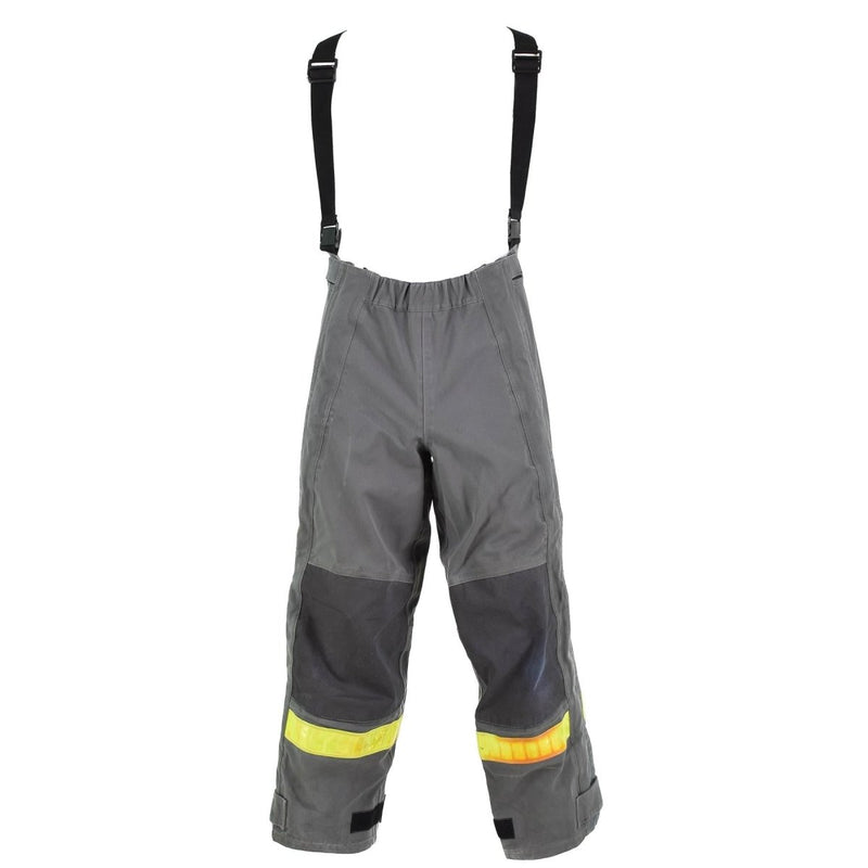 Genuine German grey protection pants heat resistant aramid bib and braces - GoMilitar