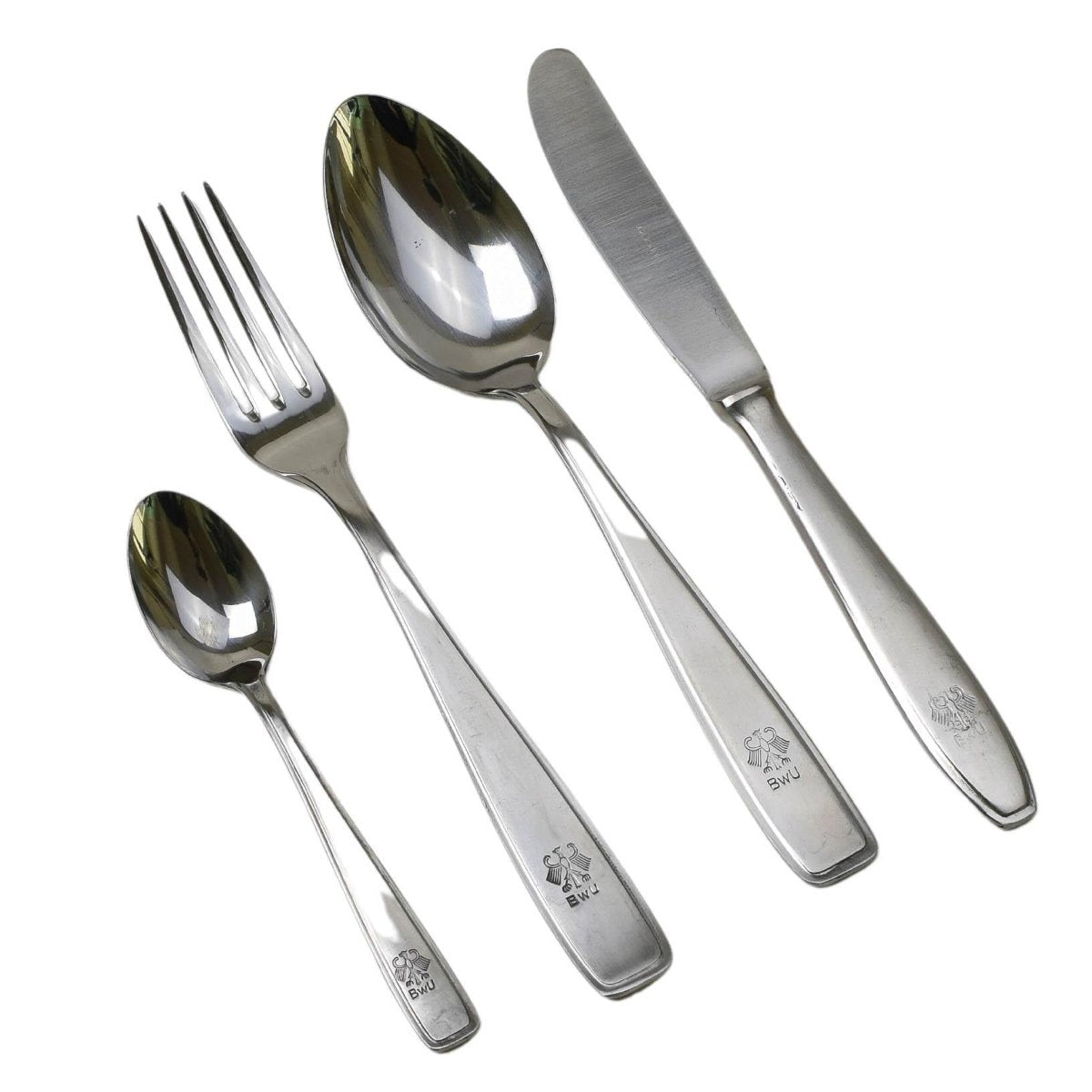 Echtes deutsches Militär-Essbesteck-Set, komplett, Besteck, Tassen, Teller, Camping, NEU