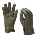 Echte deutsche Polizei-Lederhandschuhe, Patrouille, olivgefüttert, Wolle, 100 % Winter, NEU