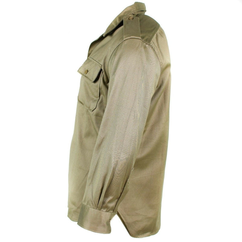 Genuine Greek army shirt fatigue dead stock chino khaki military jacket NEW - GoMilitar