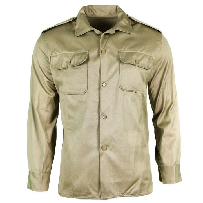 Echtes griechisches Armeehemd, Fatigue-Dead-Stock-Chino-Khaki-Militärjacke, NEU – GoMilitar