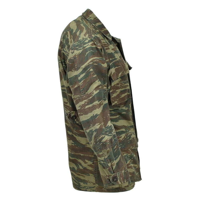Echte griechische Militärjacke, strapazierfähig, taktischer Feldeinsatz, dunkles Eidechsentarn