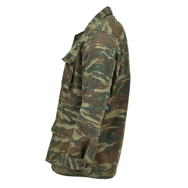 Echte griechische Militärjacke, strapazierfähig, taktischer Feldeinsatz, dunkles Eidechsentarn