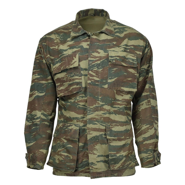 Echte griechische Militärjacke, strapazierfähig, taktischer Feldeinsatz, dunkles Eidechsentarn