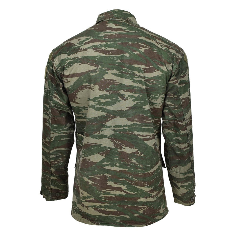 Echte griechische Militärjacke mit Eidechsen-Tarnmuster, strapazierfähiger Ripstop, taktischer Feldkampf