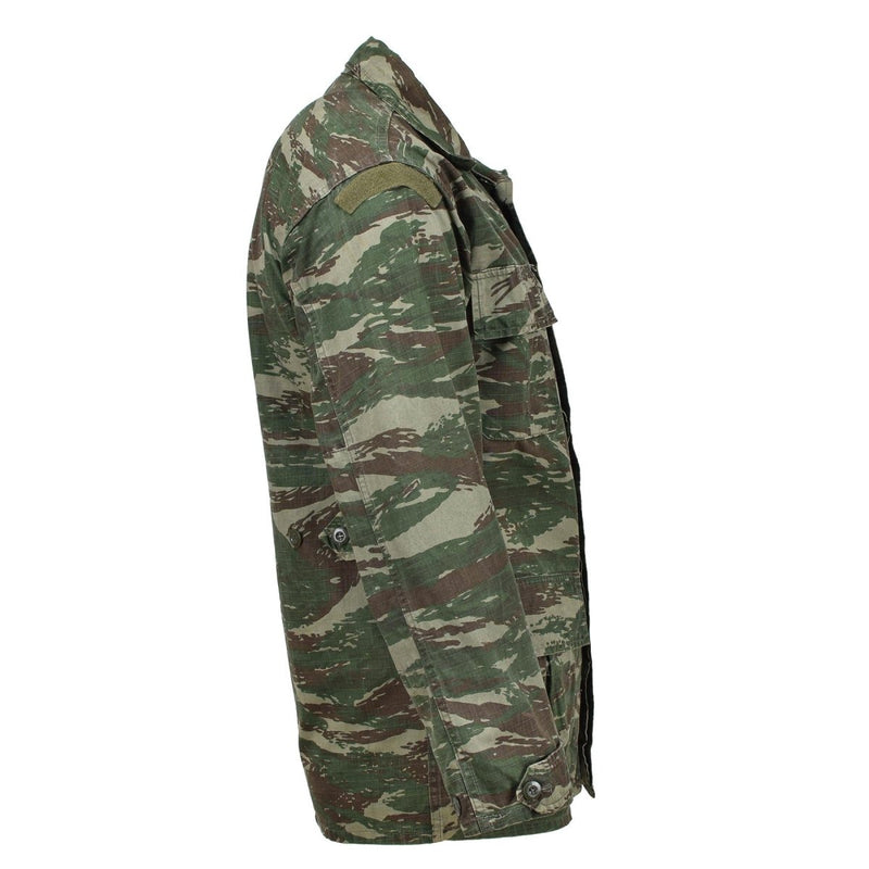 Echte griechische Militärjacke mit Eidechsen-Tarnmuster, strapazierfähiger Ripstop, taktischer Feldkampf