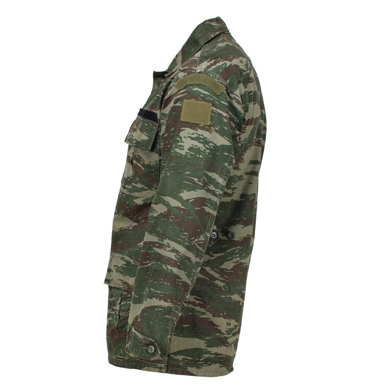 Echte griechische Militärjacke mit Eidechsen-Tarnmuster, strapazierfähiger Ripstop, taktischer Feldkampf