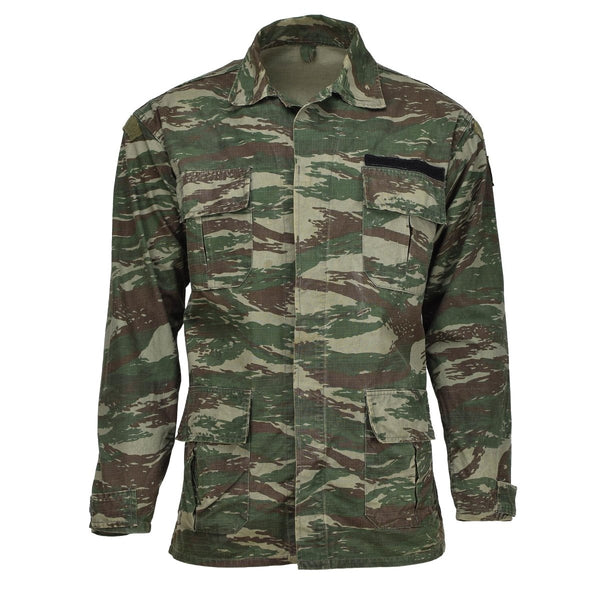 Echte griechische Militärjacke mit Eidechsen-Tarnmuster, strapazierfähiger Ripstop, taktischer Feldkampf
