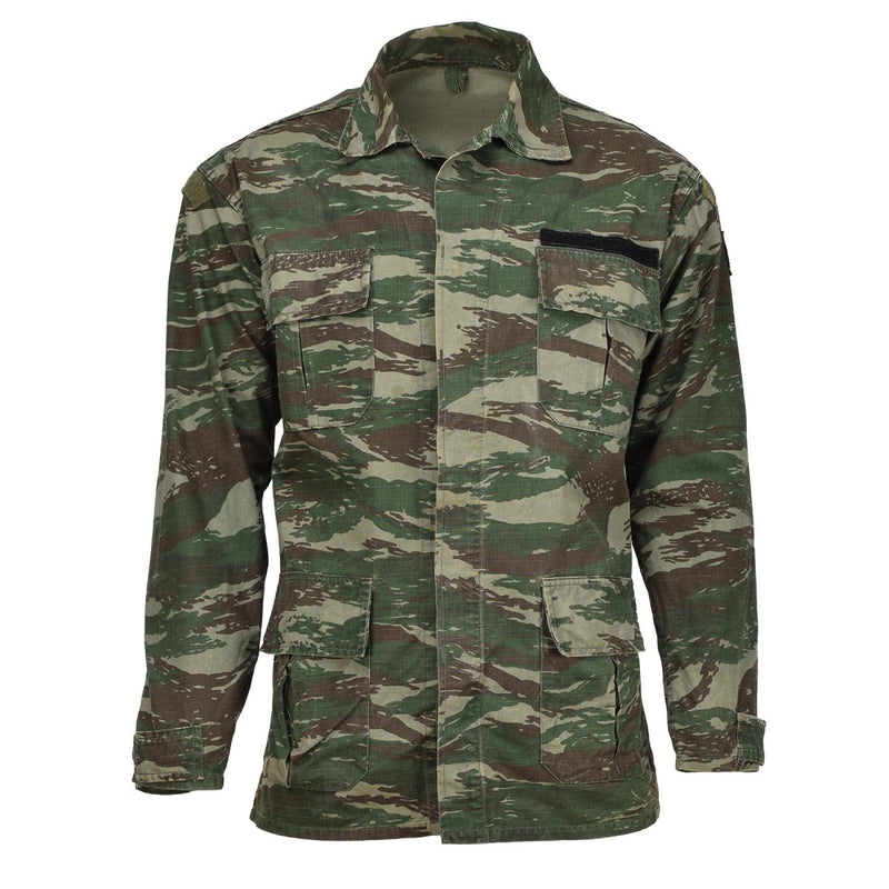 Echte griechische Militärjacke mit Eidechsen-Tarnmuster, strapazierfähiger Ripstop, taktischer Feldkampf