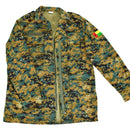 Genuine Guinee Bissau RipStop digital savanna camo military jacket with chest pockets and Guinea flag patch on sleeve.