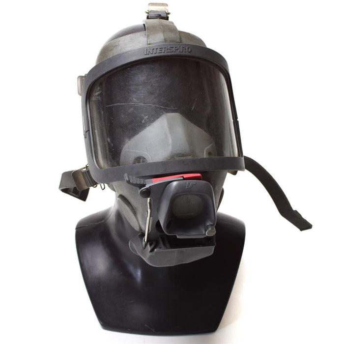 Echte Gesichtsmaske der Marke Interspiro, Feuerwehrmann, Pressluftatmer, Atemgerät, Gasmaske – GoMilitar