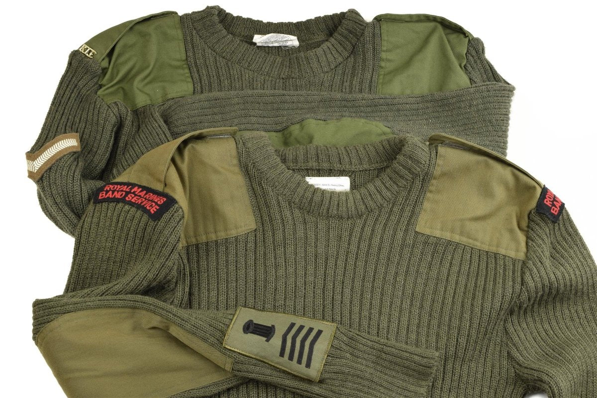Echter Pullover der britischen Armee, Kommando-Pullover in Olivgrün aus Wolle für Herren