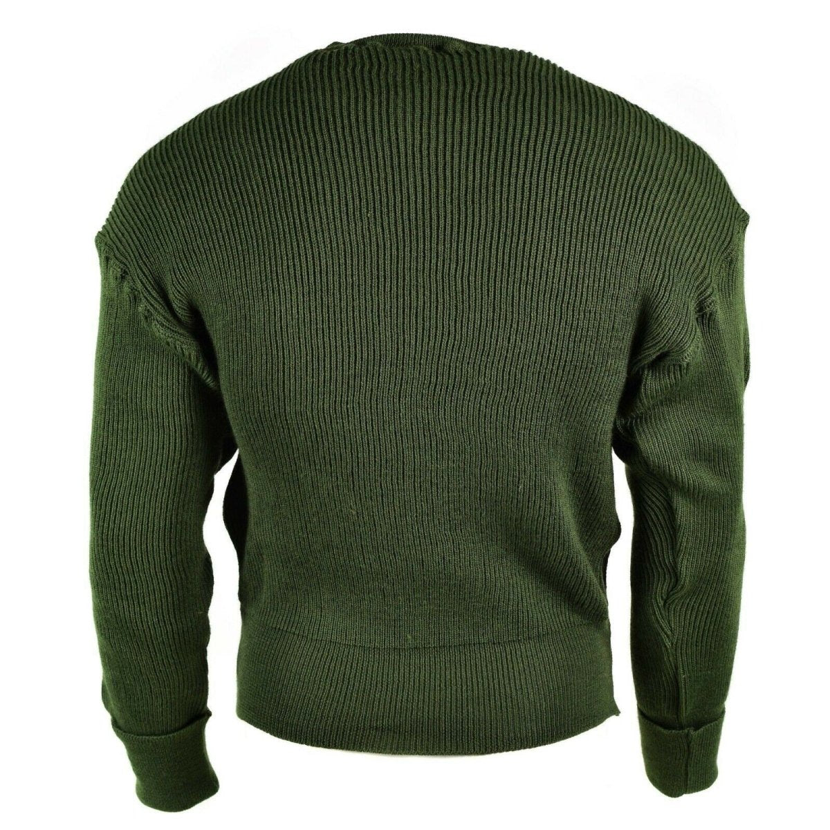 Echter schwedischer Militärpullover, grüner Wollpullover, durchgehender Reißverschluss, Strickjacke, NEU