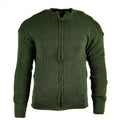 Echter schwedischer Militärpullover, grüner Wollpullover, durchgehender Reißverschluss, Strickjacke, NEU