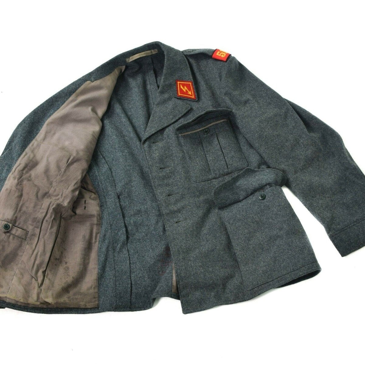 Echte Schweizer Armee Wolljacke Schweizer Militärausgabe Überschussuniform grau