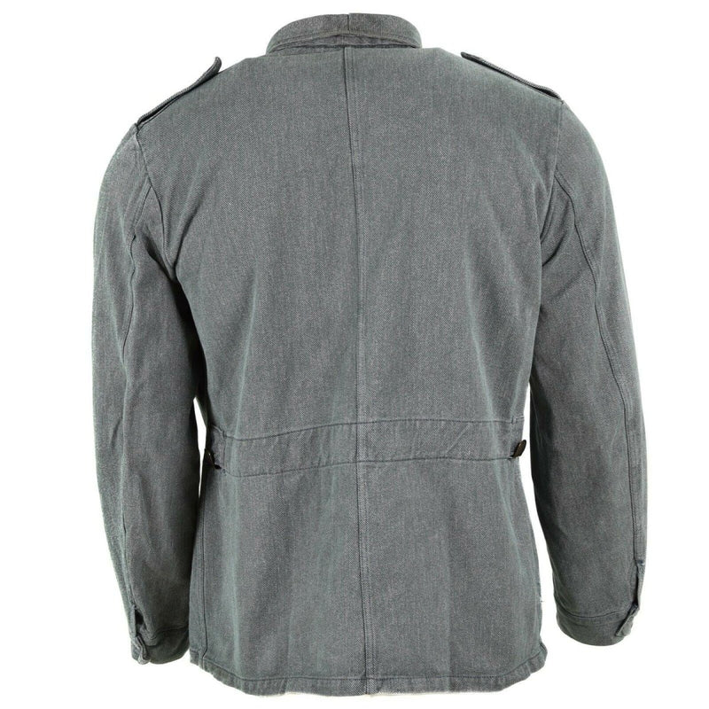 Genuine Swiss army work jacket denim military jacket grey vintage surplus - GoMilitar