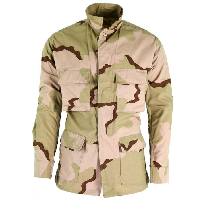 Echte US-Armee-Kampfjacke BDU 3-Farben-Ripstop-Militär-Wüstentarnhemd NEU – GoMilitar