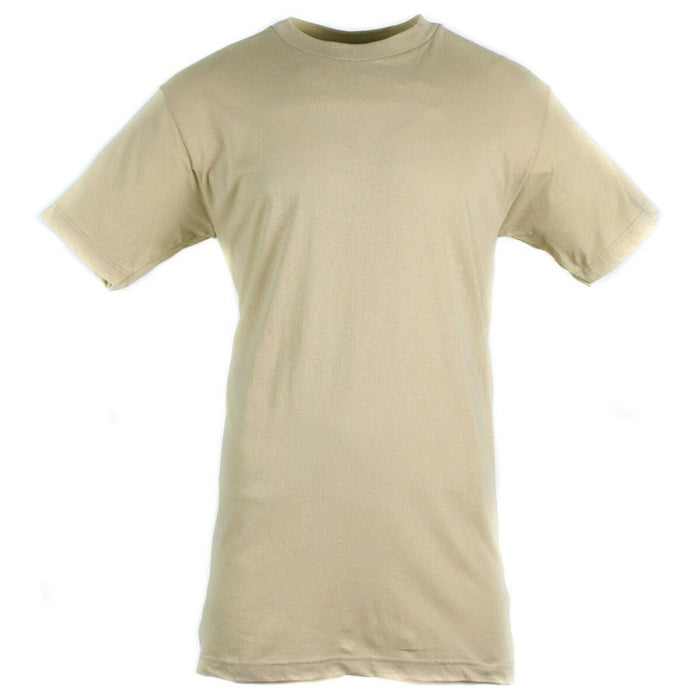 Echtes T-Shirt der US-Armee Khaki-Hemd aus gekämmter Baumwolle mit kurzen Ärmeln, Militär NEU – GoMilitar