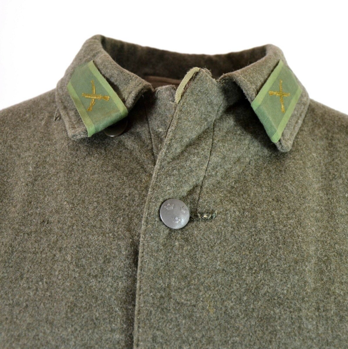 Echte Vintage-Uniformjacke M39 der schwedischen Armee aus Wolle aus dem Zweiten Weltkrieg, 1940er-Jahre, Militärgrau