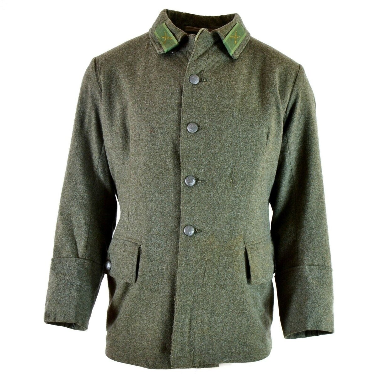 Echte Vintage-Uniformjacke M39 der schwedischen Armee aus Wolle aus dem Zweiten Weltkrieg, 1940er-Jahre, Militärgrau