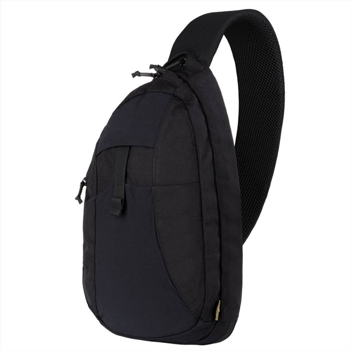 Helikon-Tex EDC Sling Rucksack 6,5 l aus schwarzem Cordura-Nylon mit gepolstertem Riemen und mehreren Reißverschlussfächern