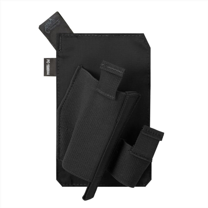 Schwarzes Helikon-Tex-Pistolenholster mit niedrigem Profil aus Cordura mit Klettverschluss für Bandicoot- und EDC-Taschen