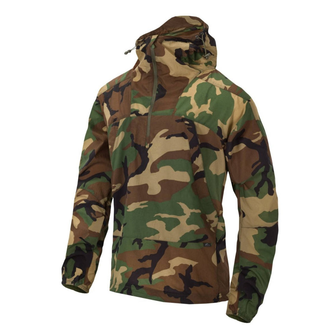 Helikon-Tex WINDRUNNER Anorak Jacke mit verstellbarer Kapuze unten, Woodland Camo