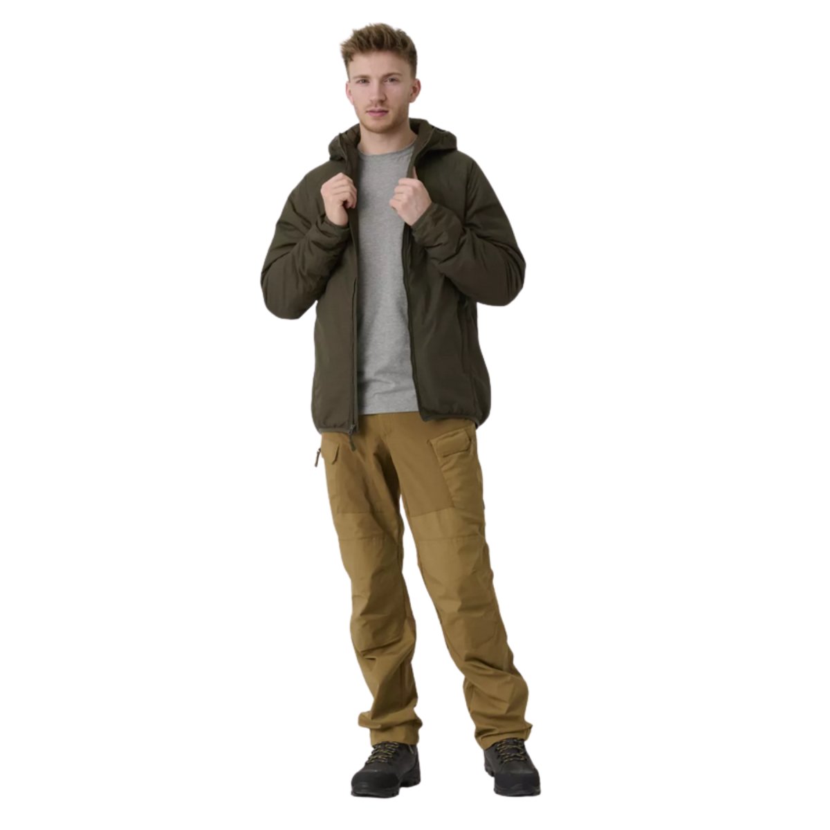 Helikon-Tex Wolfhound Kapuzenjacke, Nylon-Windpack, isoliert, Woodland Camo