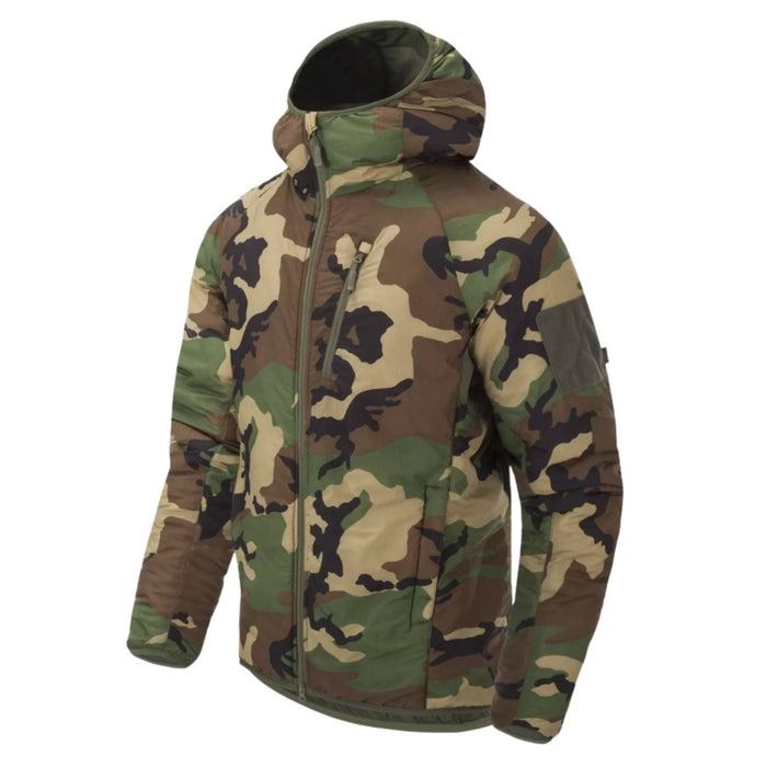 Helikon - Tex Wolfhound Hoodie Jacke Nylon Windpack Insulated Woodland Camo - GoMilitar