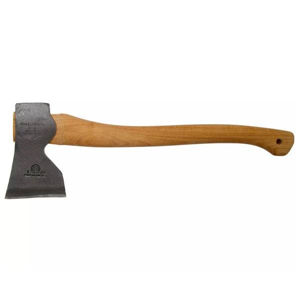 Hultafors carpenter’s axe with carbon steel blade and durable curved hickory wood handle for precision woodworking tasks