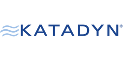 Blue Katadyn logo with stylized mountain waves to the left and bold uppercase letters on white background