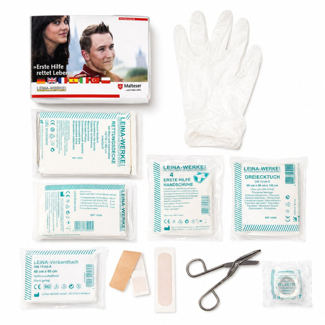 Leina-Werke Erste-Hilfe-Set 25-teilig, kleines Notfall-Reise-Camping-Survival-Kit