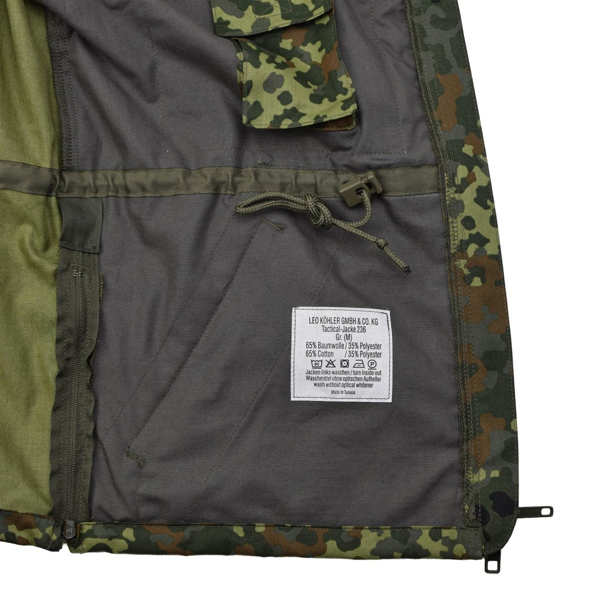 Leo Kohler Army Tactical Flectarn Camo Jacke mit Reißverschluss Feldkampf verstellbar