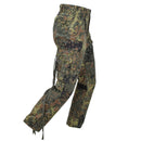 Leo Kohler BDU pants in Bundeswehr Flecktarn camo with reinforced knees and multiple cargo pockets for tactical use.