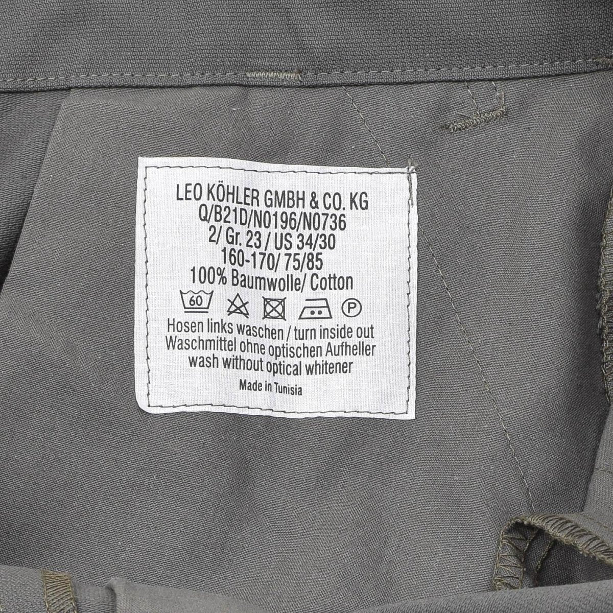 Leo Kohler Feldhose Kampfhose Militär Truppen Cargohose Baumwolle uni oliv