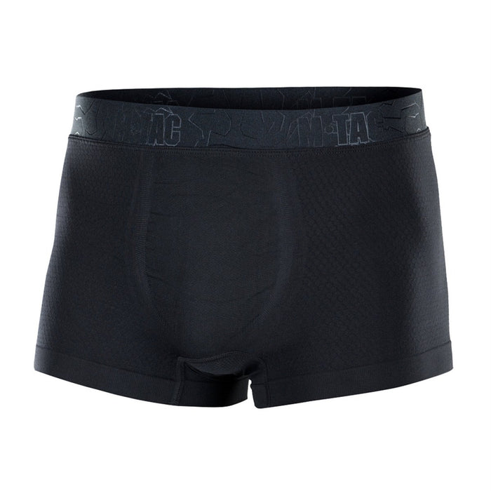 M – TAC Hexagon Taktische Boxershorts, atmungsaktives, hypoallergenes Coolmax-Gewebe, Schwarz – GoMilitar