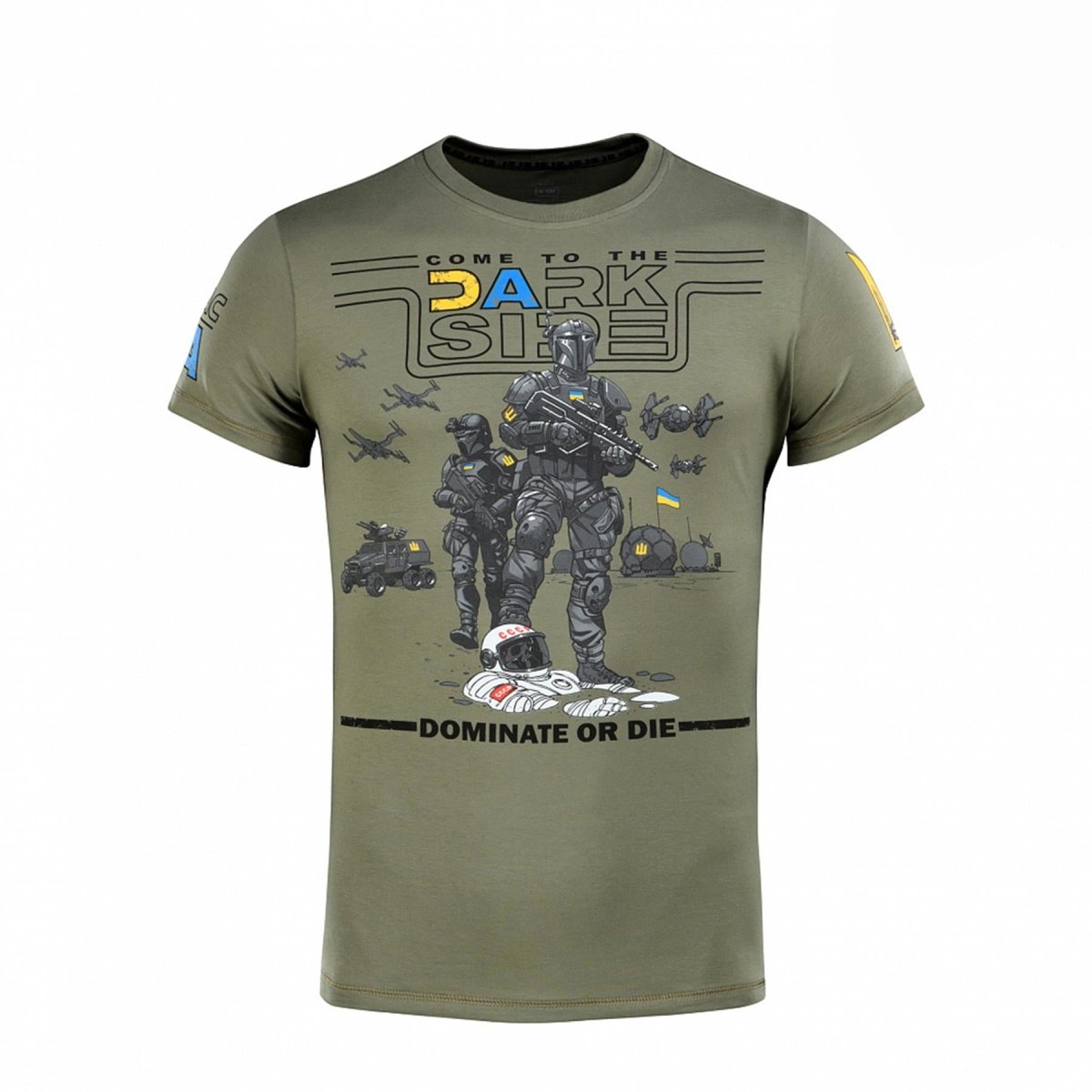 M-TAC Militärstil klassisches T-Shirt Kurzarm Unterwäsche ukrainische Flagge Oliv