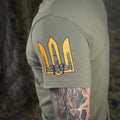 M-TAC Militärstil klassisches T-Shirt Kurzarm Unterwäsche ukrainische Flagge Oliv