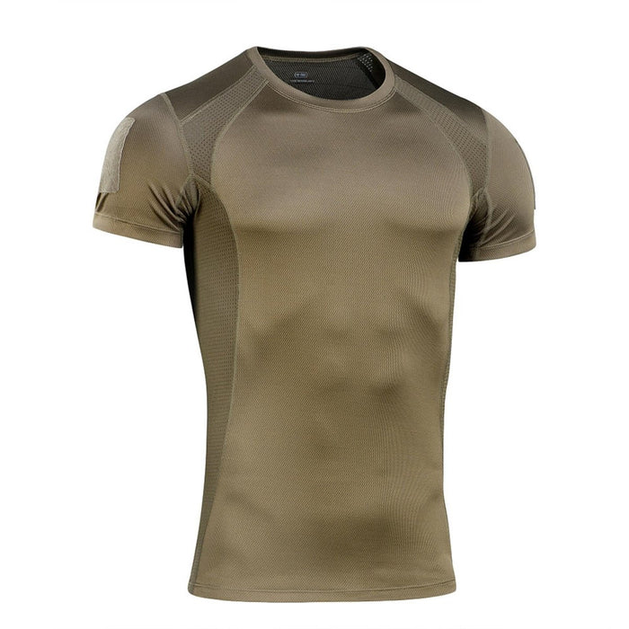 Olivgrünes M-TAC-Militär-Taktik-Kurzarmshirt aus atmungsaktivem, leichtem Stretch-Polyestergewebe für den aktiven Einsatz