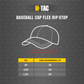 M-Tac Taktische Baseballkappe, flexible Passform, Ripstop-Klettverschluss, dunkles Olivgrün, L/XL