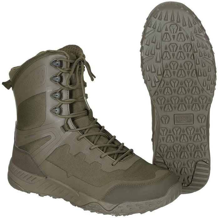 Magnum Ultima 8.0 SZ WP Tactical Boots Waterproof Lightweight Side Zip Olive - GoMilitar