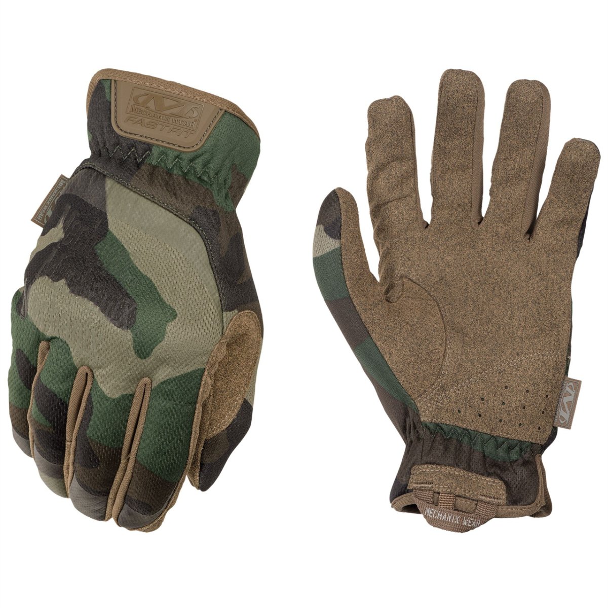 Mechanix Wear Fastfit Gen 2 Taktische Handschuhe, elastische Bündchen, Woodland Camo