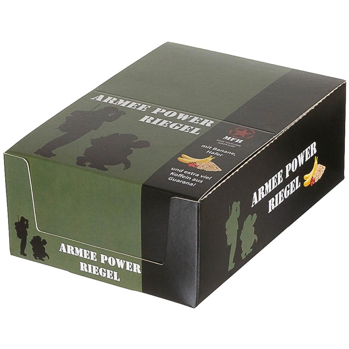 MFH Army Power Bar 60 g Koffein-Energieriegel, Outdoor-Snack, Bananen-Guarana-Geschmack