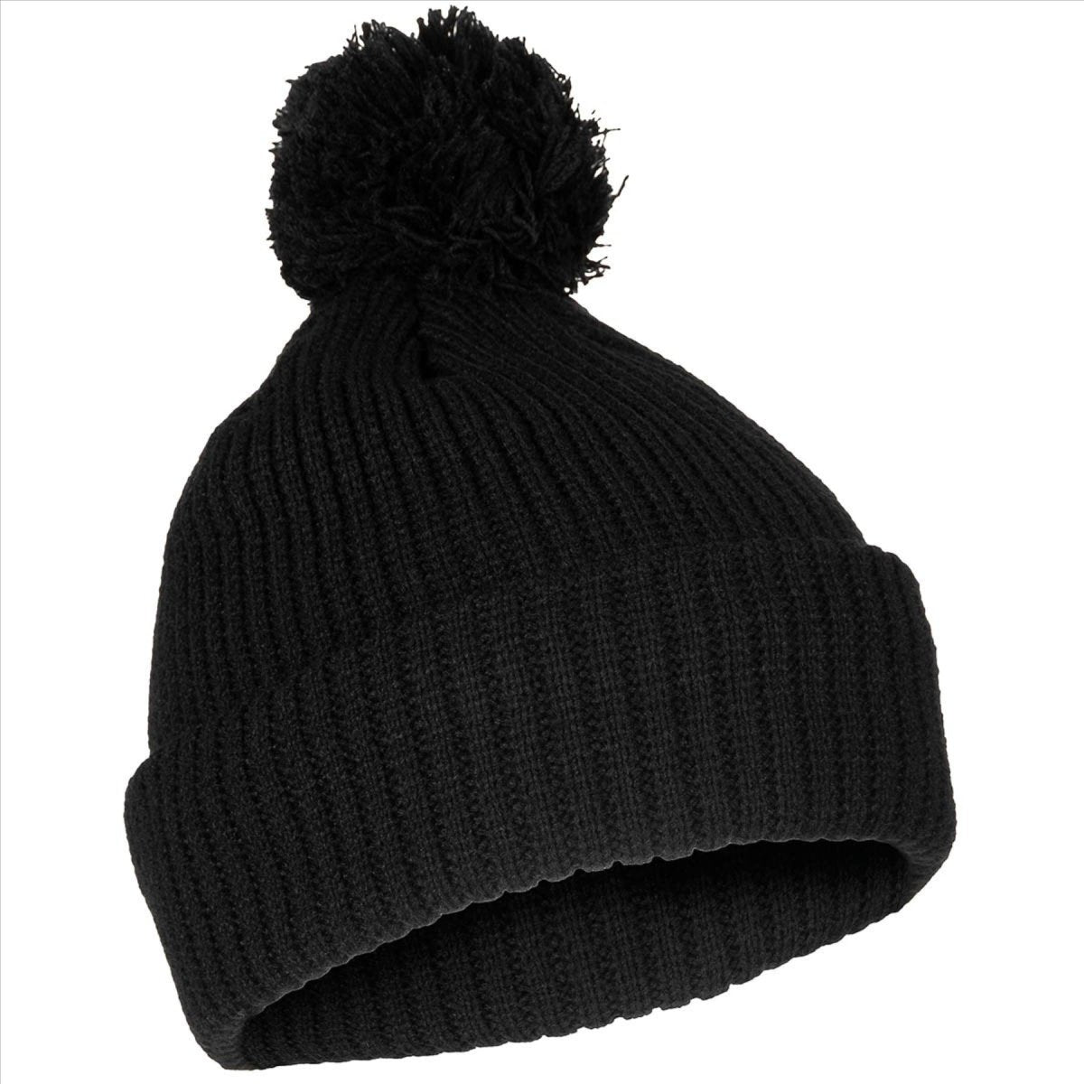 MFH-Bommelmütze, 3M-Thinsulate-Isolierung, grob gestricktes Fleece-Futter, Schwarz