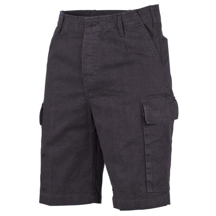 MFH Brand deutsche Shorts im Militärstil, schwarze Bermuda, robuste Ripstop-Baumwolle, NEU – GoMilitar