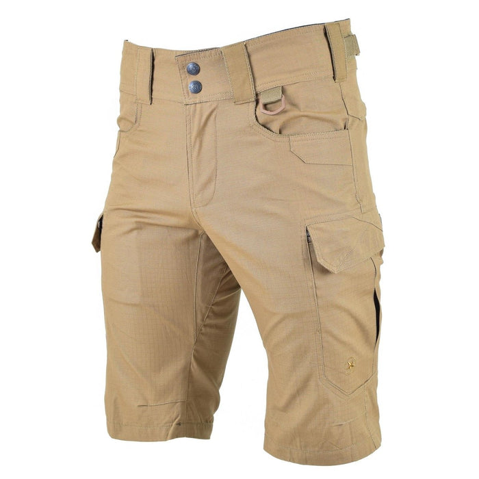 MFH Brand Bermudashorts im Militärstil, Coyote, robuste Baumwoll-Ripstop-Uniform, NEU – GoMilitar