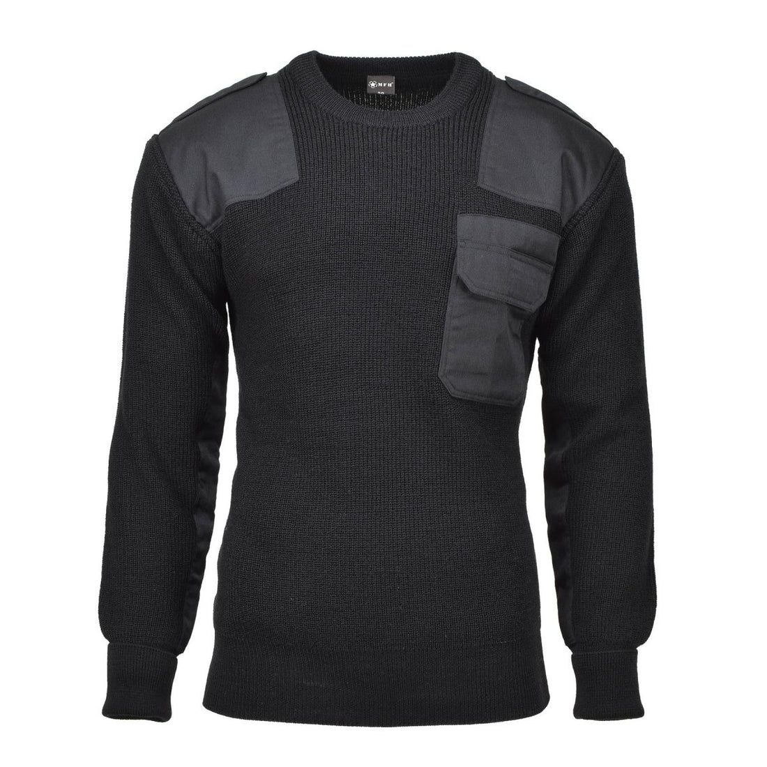 MFH Markenpullover Kommandopullover Rippenstrick Wollverstärkter Pullover schwarz NEU