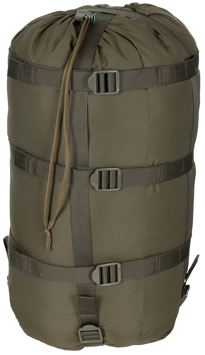 MFH Mumienschlafsack, 2-lagige Füllung, 3-Jahreszeiten-Kompressionssack, Oliv
